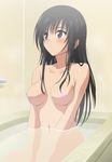  absurdres bath black_hair blush breasts brown_eyes collarbone highres kotegawa_yui large_breasts long_hair nipples nude small_nipples solo to_love-ru toshi_(anime_coloring) water 