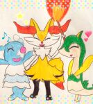  braixen brionne highres pokemon pokemon_(creature) servine 