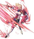  1girl armor armored_boots bare_shoulders blonde_hair boots breastplate covered_collarbone dark_skin dress elbow_pads fire_emblem fire_emblem_awakening fire_emblem_heroes flavia_(fire_emblem) gloves highres holding holding_sword holding_weapon leg_up lips long_hair looking_away official_art parted_lips purple_eyes sheath short_dress shoulder_armor sidelocks skirt sleeveless solo sword thighhighs tied_hair transparent_background turtleneck weapon yoneko_okome zettai_ryouiki 