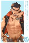  1boy :q abs alca animal_ears bara bare_arms bare_pectorals beard belt black_hair bucephalus.tvt chest_hair come_hither commission facial_hair grey_pants gyee highres jacket large_pectorals lion_boy lion_ears lion_tail looking_at_viewer male_focus male_pubic_hair mature_male muscular muscular_male navel navel_hair necklace_pull nipples no_male_underwear open_belt open_clothes open_jacket open_pants original out-of-frame_censoring pants pectorals penis penis_peek pubic_hair red_eyes seductive_smile short_hair sleeveless sleeveless_jacket smile solo stomach tail thick_eyebrows tongue tongue_out undercut undressing 