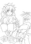  1girl big_breasts black_and_white blush book breasts collar crossed_legs cum cup dildo dress dripping feet flower foreskin_pull futanari galaxy_angel hairband happy holding indoors kakugari_kyoudai leg_up legs_crossed long_hair long_nipples looking_at_viewer masturbation monochrome mug nikuringo nipples penis plant precum sex_toy sex_toys sitting skirt smell smile soles solo squeezing sweat testicles tissue tissues toes uncensored wet 