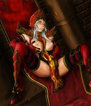  armor boots breasts elbow_gloves eyes gloves hat large_breasts long_hair masturbation red sally sally_whitemane self_fondle solo spread_legs tears thigh_boots thighhighs warcraft white_hair whitemane world_of_warcraft 