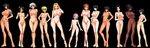  12girls 6+girls ass barefoot black_hair bleach blonde_hair blush breasts crossed_arms dark_skin everyone feet female flat_chest full_body hand_on_hip hands_on_hips highres hinamori_momo inoue_orihime jewelry jpeg_artifacts kagami kagami_hirotaka kotetsu_isane kotetsu_kiyone kuchiki_rukia kurotsuchi_nemu kusajishi_yachiru large_breasts lineup long_hair long_image looking_at_viewer matsumoto_rangiku multiple_girls naked nipples nude photoshop pink_hair pussy red_hair shaved_pussy shiba_kuukaku shihouin_yoruichi short_hair simple_background single_braid small_breasts soifon sui-feng toes uncensored unohana_retsu very_short_hair white_hair wide_image wink 