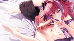  1boy aka_syakkou astolfo_(fate) black_bow bow braid censored clothes_lift crossdressing erection fate/apocrypha fate/grand_order fate_(series) grin hair_bow hair_intakes hair_ribbon highres long_hair male_focus male_masturbation masturbation multicolored_hair nail_polish otoko_no_ko penis purple_eyes ribbon shirt_lift single_braid skirt skirt_around_one_leg smile solo streaked_hair testicles v 