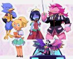  1other 2boys 2girls berdly_(deltarune) blue_skin book candy chocolate chocolate_bar colored_skin cosplay deltarune eating food furry himemiya_anthy himemiya_anthy_(cosplay) holding holding_book holding_sword holding_weapon kiryuu_nanami kiryuu_nanami_(cosplay) kris_(deltarune) multiple_boys multiple_girls noelle_holiday ootori_akio ootori_akio_(cosplay) ootori_gakuen_school_uniform parody ponytail school_uniform shoujo_kakumei_utena spamton_g._spamton spamton_neo susie_(deltarune) sword sword_of_dios tenjou_utena tenjou_utena_(cosplay) weapon yojio_(2188) 