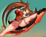  1girl breasts china_dress chinese_clothes dress fighting_stance guilty_gear hair_rings impossible_clothes impossible_dress kung_fu kuradoberi_jam kuroonehalf large_breasts martial_arts panties solo striped striped_panties underwear 