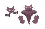 disembodied_limb dumbbell ghost haunter highres holding muscular no_humans plainwhite pokemon pokemon_(creature) simple_background sparkle sweat weightlifting white_background 