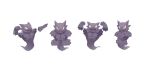  clenched_hand disembodied_limb flexing floating ghost ghost_tail haunter highres looking_at_viewer muscular no_humans plainwhite pokemon pokemon_(creature) pose simple_background white_background 