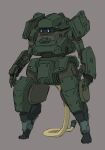  blue_eyes cable grey_background highres jgsdf_type_07_tank_natchin looking_ahead mecha mecha_kaku_man no_humans open_hands original redesign science_fiction solo standing 