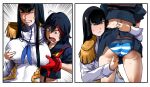  2girls ass bakkanki bakuzan black_hair black_skirt blue_eyes breasts closed_eyes clothes_lift epaulettes from_behind grabbing grabbing_another's_breast grabbing_from_behind incest junketsu kill_la_kill kiryuuin_satsuki large_breasts lifting_another's_clothes long_hair long_sleeves matoi_ryuuko miniskirt multicolored_hair multiple_girls panties pleated_skirt red_hair school_uniform senketsu short_hair siblings sisters skirt skirt_lift streaked_hair striped_clothes striped_panties suspenders thick_eyebrows two-tone_hair underwear yuri 