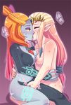  2girls blonde_hair blush breast_press breasts erect_nipples eyes_closed female fingering kiss large_breasts long_hair lowres marono_piyoichi midna midna_(true) multiple_girls nintendo nipples nude orange_hair princess_zelda red_eyes simple_background spoilers sweat symmetrical_docking the_legend_of_zelda the_legend_of_zelda:_twilight_princess twili_midna twilight_princess yuri zelda 