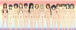  14girls 6+girls akiyama_mio barefoot black_hair blonde_hair blush breasts brown_hair character_request erect_nipples everyone extra female glasses green_hair hairband highres hirasawa_ui hirasawa_yui k-on! kotobuki_tsumugi lineup long_hair manabe_nodoka multiple_girls nakano_azusa name_characters navel nipples nude pussy rm_(rm32) short_hair smile sokabe_megumi standing suzuki_jun tainaka_ritsu take_your_pick toes uncensored yamanaka_sawako 