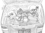  activision anthro bdsm bondage bound bra car clothing coco_bandicoot crash_bandicoot_(series) doctor_neo_cortex female fur gag kidnapping limpurtikles offscreen_character panties pasadena_o&#039;possum restraints rope rope_bondage tape tape_gag traditional_media_(artwork) underwear vehicle video_games 