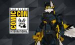  anthro armor bandolier belt black_hair canid canine canis deathstroke dryden_teichmann fur green_eyes hair headgear helmet holding_armor holding_headgear holding_helmet holding_object male mammal marvel mask snaketeeth12 solo wolf yellow_body yellow_fur 