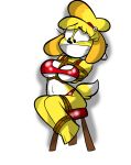  animal_crossing anthro bdsm bell bikini bondage bound canid canine canis clothing domestic_dog female furniture gag isabelle_(animal_crossing) mammal nintendo restraints rope rope_bondage shih_tzu sitting solo stool swimwear tempson toy_dog video_games 