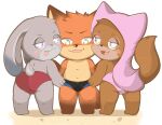  anonymous_artist anthro butt canid canine clothed clothing disney female fox grope hi_res judy_hopps lagomorph leporid maid_marian male mammal nick_wilde rabbit robin_hood_(disney) swimwear topless zootopia 