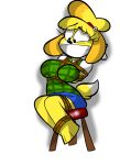  animal_crossing anthro bdsm bell bondage bound canid canine canis domestic_dog female furniture gag isabelle_(animal_crossing) mammal nintendo restraints rope rope_bondage shih_tzu sitting solo stool tempson toy_dog video_games 