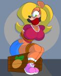  absurd_res activision anthro ball_gag bandicoot bdsm bondage bound breasts cleavage clothed clothing crash_bandicoot_(series) crate female gag hair hair_over_eye hi_res mammal marsupial midriff one_eye_obstructed restraints rope rope_bondage sitting solo tawna_bandicoot tempson thick_thighs video_games 