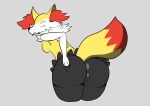  absurd_res anthro anus auroraki braixen breasts butt female fur genitals hand_on_butt hi_res nintendo pok&eacute;mon pok&eacute;mon_(species) presenting presenting_anus presenting_hindquarters presenting_pussy puffy_anus pussy solo tongue tongue_out video_games yellow_body yellow_fur 