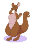  absurd_res animate_inanimate anthro blush breast_jiggle cookie disney female food hi_res kanga kangaroo living_plushie looking_at_viewer macropod mammal marsupial mature_female plushie solo surprise tempson winnie_the_pooh_(franchise) 