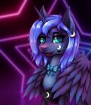  bow_tie equid equine feathered_wings feathers female friendship_is_magic hasbro hi_res horn mammal my_little_pony open_mouth portrait princess_luna_(mlp) shamziwhite smile solo standing winged_unicorn wings 