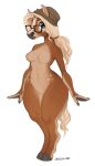  2021 absurd_res anthro breasts digital_media_(artwork) equid equine eyewear featureless_breasts featureless_crotch female glasses hair hi_res horse mammal nude zazush-una 