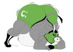  anthro asinus ass_up belly big_belly big_butt boots bottomwear butt butt_jiggle clothing donkey eddie_(reagan700) equid equine footwear gloves handwear jack-o&#039;_pose male mammal mask overweight overweight_male pose reagan700 shorts slightly_chubby solo tongue tongue_out wrestler 