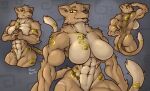  2021 abs absurd_res anthro big_breasts breasts featureless_breasts felid female guennol_lioness hi_res lion looking_at_viewer mammal markings mesopotamian_mythology midasbust muscular muscular_anthro muscular_female muscular_thighs pantherine simple_background solo thick_thighs tribal tribal_markings 