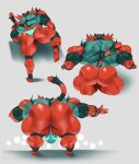  2021 anthro back_muscles barazoku bent_leg bent_over big_bulge big_butt big_muscles bulge butt butt_focus clothing fur grey_background guzreuef hamstrings hi_res huge_butt huge_muscles incineroar male muscular muscular_anthro muscular_male nintendo nude on_one_leg perineum pok&eacute;mon pok&eacute;mon_(species) quads rear_view simple_background solo standing thick_thighs thong triceps tuft underwear video_games 