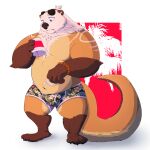  absurd_res anthro barazoku bulge clothing ethan_longtail hi_res larger_male lutrine male mammal mosin mustelid size_difference solo underwear 