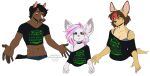  2021 5_fingers anthro breasts canid canine clothed clothing digital_media_(artwork) equid equine eyebrows eyelashes female fingers green_eyes group horse kittydee male mammal trio 