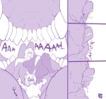  anthro anthro_pred apoetofthefall big_breasts breasts comic dragon female female_prey forked_tongue giraffid hair hair_over_eyes human human_prey inside_mouth larger_male macro male male/female male_pred mammal micro multiple_prey neck_bulge oral_vore sharp_teeth size_difference smaller_female struggling swallowing teeth thick_thighs tongue virgil_(apoetofthefall) vore 