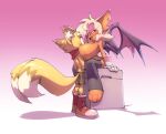  2021 2_tails animated anthro big_breasts bigdad breasts canid canine chiropteran clothed clothing dipstick_tail duo evenesko.d.fox_(artist) female fox head_between_breasts huge_breasts male male/female mammal markings miles_prower mostly_nude motion_tweening multi_tail rouge_the_bat sega short_playtime sitting sonic_the_hedgehog_(series) tail_markings topless 