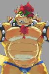  2021 2:3 anthro armband armpit_hair beard belly big_muscles body_hair bowser bulge chest_hair clothing collar eyebrows facial_hair flaccid front_view genitals grey_background hair hi_res horn ineffective_clothing koopa looking_at_viewer male mario_bros musclegut muscular muscular_anthro muscular_male nintendo pecs penis raised_eyebrow scalie seductive shell simple_background smile smirk solo spiked_armband spiked_collar spiked_shell spikes spikes_(anatomy) standing teeth thong tight_clothing underwear vestforlast video_games 