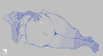  2021 4_toes 5_fingers abdominal_bulge accipitrid accipitriform anisodactyl anthro anthro_pred arm_support avian beak bedroom_eyes belly big_belly big_breasts biped bird bird_feet blue_and_grey breasts claws curvy_figure digital_media_(artwork) digitigrade eagle feathers featureless_breasts feet female female_pred finger_claws fingers grey_background half-closed_eyes hand_on_stomach harpy_eagle harriet_(mawlt) hi_res holding_belly larger_pred leaning_on_elbow lounging lying monochrome motion_lines narrowed_eyes navel non-mammal_breasts nude on_side pinup pose schizy scuted_arms scutes seductive signature simple_background sketch smile smiling_at_viewer smirk smug soft_vore solo story story_in_description struggling tail_feathers talons teasing thick_thighs toe_claws toes unseen_character voluptuous vore wide_hips 
