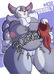  anthro areola belly big_areola big_belly big_breasts breasts chest_tuft chubby_female clothing corset female genitals hi_res huge_breasts huge_thighs lingerie nintendo nipples obese one_eye_closed overweight pok&eacute;mon pok&eacute;mon_(species) purugly pussy sketchybug solo thick_thighs topwear tuft video_games 