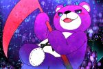  2013 akkuma animate_inanimate anthro biped black_nose blush cute_fangs demon horn kemono mammal nikiciy plushie purple_body solo teddy_bear ursid white_body wings 