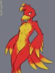  2021 anthro avian banjo-kazooie beak breasts breegull colored_sketch countershade_torso countershading feathers female green_eyes hi_res kazooie nipples non-mammal_breasts nude portrait rareware red_body red_feathers sealer4258 sketch small_breasts solo three-quarter_portrait video_games yellow_body yellow_countershading 