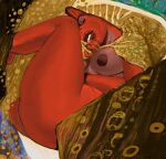  2017 anthro bedding big_butt blanket breasts butt curled_up curvy_figure dinosaur dyna_soar eyes_closed female head_crest klimt lips nude overweight painting_(artwork) red_body red_scales red_skin reptile saurian_(disambiguation) scales scalie sleeping solo ssohardd thick_lips thick_thighs traditional_media_(artwork) voluptuous_female wide_hips 