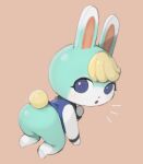  animal_crossing anthro blue_eyes bottomless butt clothed clothing echi_echi_tk head_tuft jacket lagomorph leporid male mammal nintendo rabbit sasha_(animal_crossing) solo topwear tuft video_games 