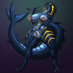  1:1 absurd_res anthro areola big_areola big_breasts big_nipples breasts female genitals glowing hi_res huge_breasts monster muscular muscular_female nipples plump_labia pussy rashchaos sea_monster solo steam tagme thick_thighs tongue 