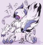  absol after_sex anatomically_correct anatomically_correct_genitalia anatomically_correct_pussy animal_genitalia animal_pussy anus blush bodily_fluids cum female feral genital_fluids genitals hi_res japanese_text looking_at_viewer mega_absol mega_evolution negoya nintendo pok&eacute;mon pok&eacute;mon_(species) pussy simple_background solo sweat text translation_request video_games 