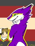  3:4 ambiguous_gender anthro grian grin lightdreamer looking_at_viewer looking_back male_(lore) mauve_(mauvedash) sergal signature smile smiling_at_viewer solo tagme 