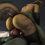  1:1 2021 3d_(artwork) anthro armwear bed big_butt big_penis butt butt_tattoo clothing cowgirl_position digital_media_(artwork) dildo dragon dragon_(petruz) duo female from_front_position furniture genitals green_body green_scales hand_on_hip hi_res knot leather leather_clothing legwear lying lying_on_bed male male/female meress_(scaleddelta) nails nude on_bed on_bottom on_top penetration penis pillow pussy raised_tail rear_view red_penis reptile ribbed_penis scaleddelta scales scalie sex sex_toy shelf snake source_filmmaker tattoo vaginal vaginal_penetration yellow_body yellow_scales 