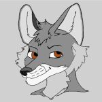  anthro canid canine digital_media_(artwork) fox fur grey_body grey_fur hair looking_at_viewer male male/male mammal simple_background sketch sketch_page sly smile solo 