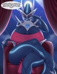  anthro anthrofied big_breasts blush breasts cleavage clothed clothing crossed_legs curvy_figure dialga dialogue english_text eyes_closed female fingers hi_res huge_breasts legendary_pok&eacute;mon mleonheart night nintendo nipple_outline pok&eacute;mon pok&eacute;mon_(species) pok&eacute;morph sitting solo text thick_thighs video_games voluptuous wide_hips 