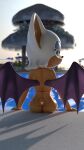  3d_(artwork) bat_wings bellumnsfw bikini_thong butt butt_focus chiropteran clothing digital_media_(artwork) female hi_res looking_at_viewer mammal membrane_(anatomy) membranous_wings rouge_the_bat sega solo solo_focus sonic_the_hedgehog_(series) swimming_pool swimwear wings 