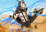  2021 55f anthro black_hair canid canine clothed clothing day detailed_background digital_media_(artwork) hair kammi-lu male mammal outside s sky solo white_hair 