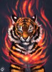  2021 ambiguous_gender black_stripes digital_media_(artwork) felid feral flashw fur mammal orange_body orange_fur pantherine smile solo striped_body striped_fur stripes tiger whiskers 