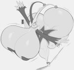  big_breasts big_butt breasts butt cleavage clothed clothing curvy_figure daiidalus empty_eyes female fool&#039;s_hat hat headgear headwear hi_res hourglass_figure huge_breasts huge_butt humanoid hyper hyper_breasts hyper_butt jester looking_at_viewer monochrome smile solo thick_thighs wide_hips 